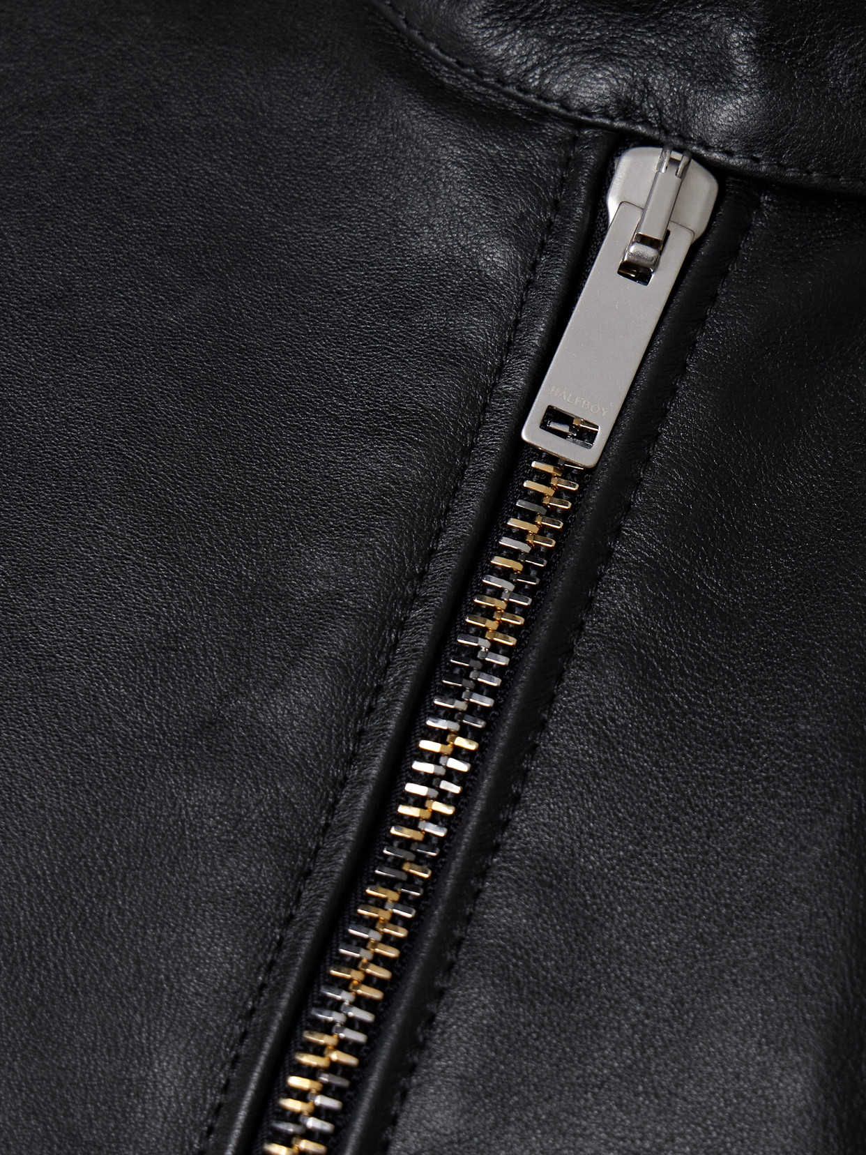 Halfboy Cropped Leather Vest In Black