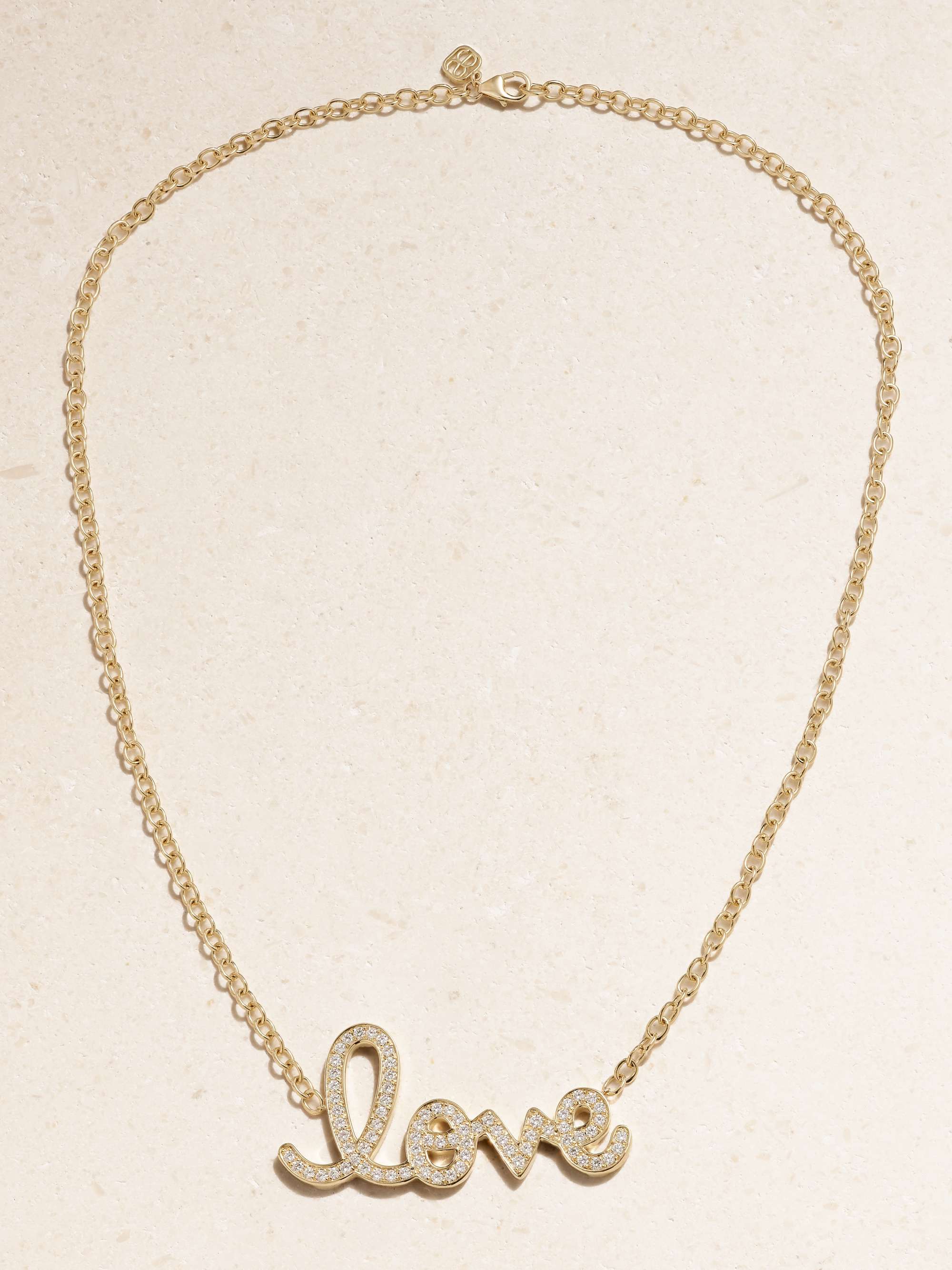 SYDNEY EVAN Love 14-karat gold diamond necklace