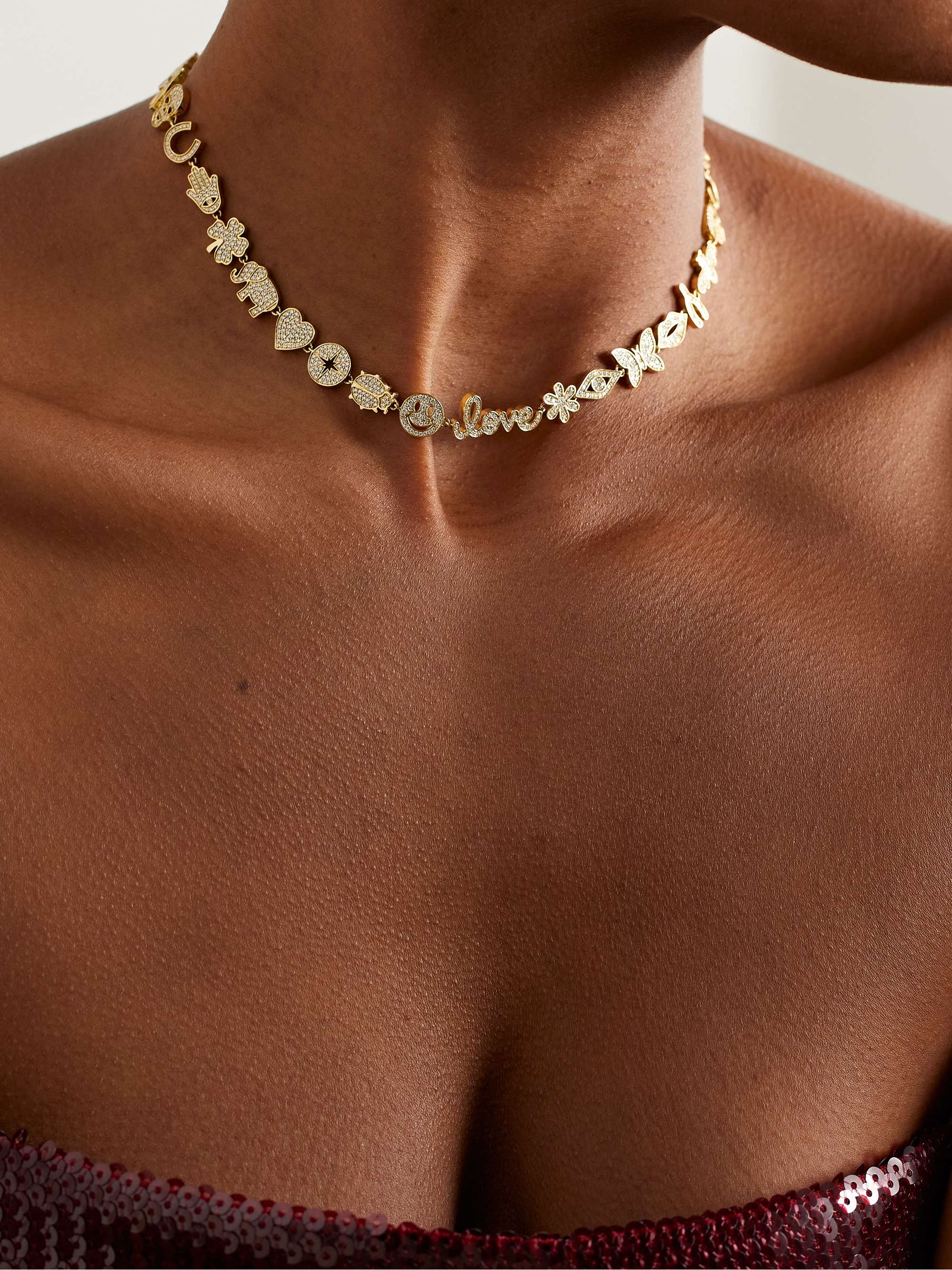 SYDNEY EVAN 14-karat gold diamond choker