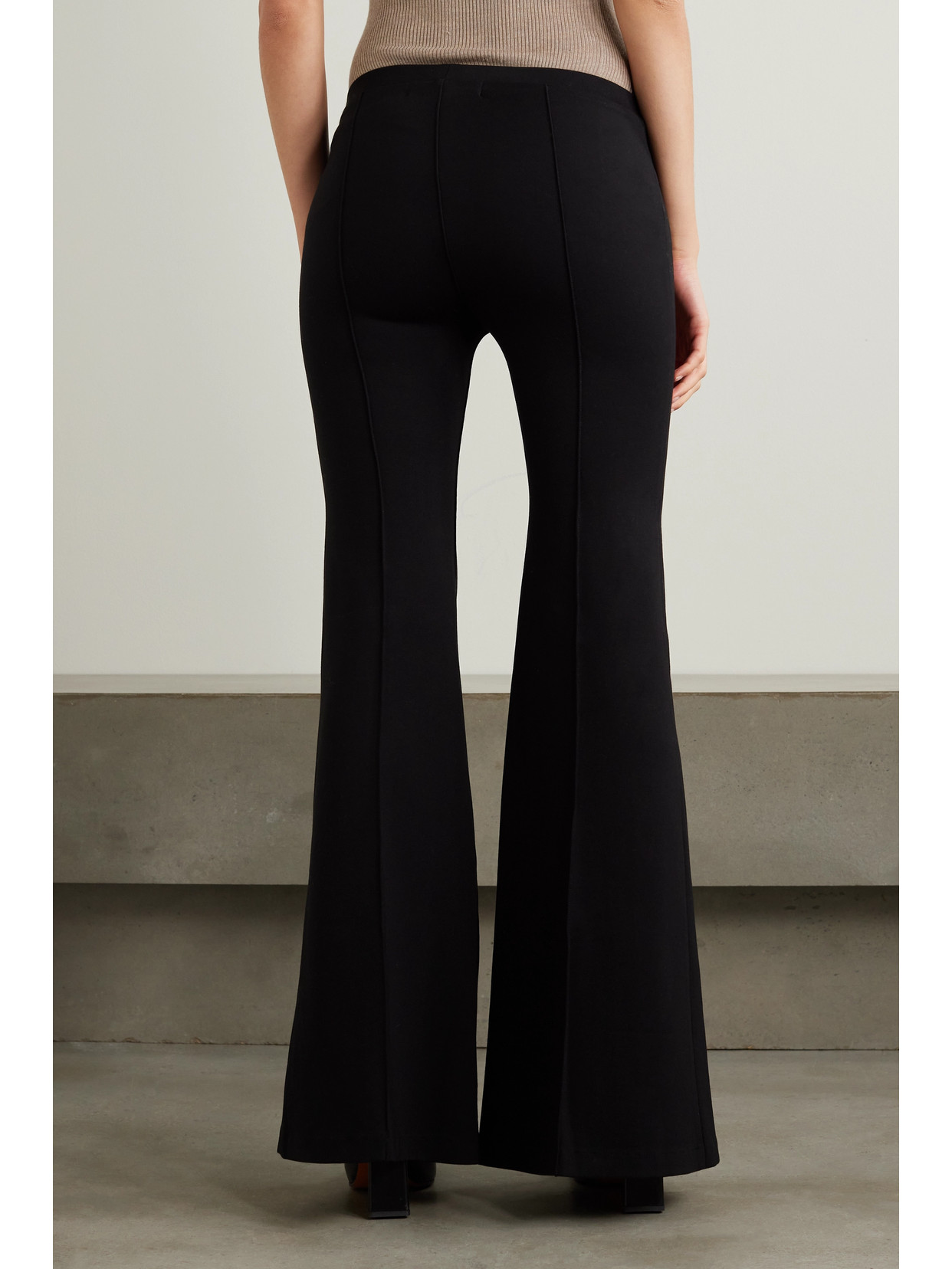 Sprwmn Ultra Flare Stretch-knit Flared Leggings In Black