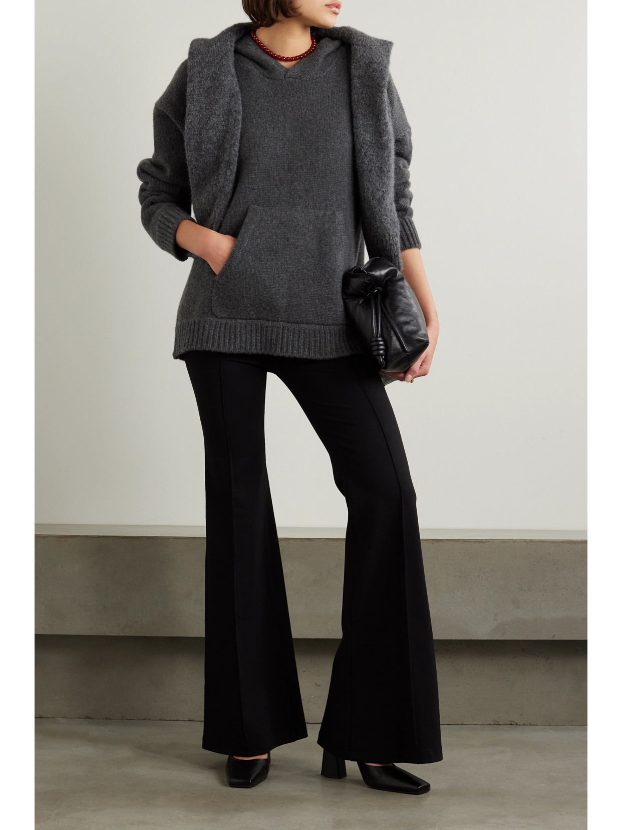 Sprwmn Ultra Flare Stretch-knit Flared Leggings In Black