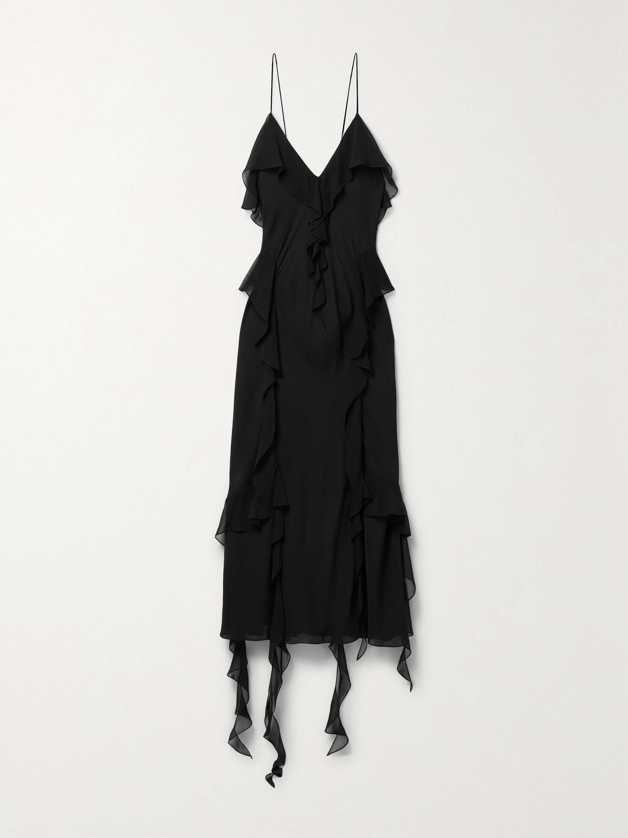 KHAITE Pim ruffled silk georgette midi dress NET A PORTER