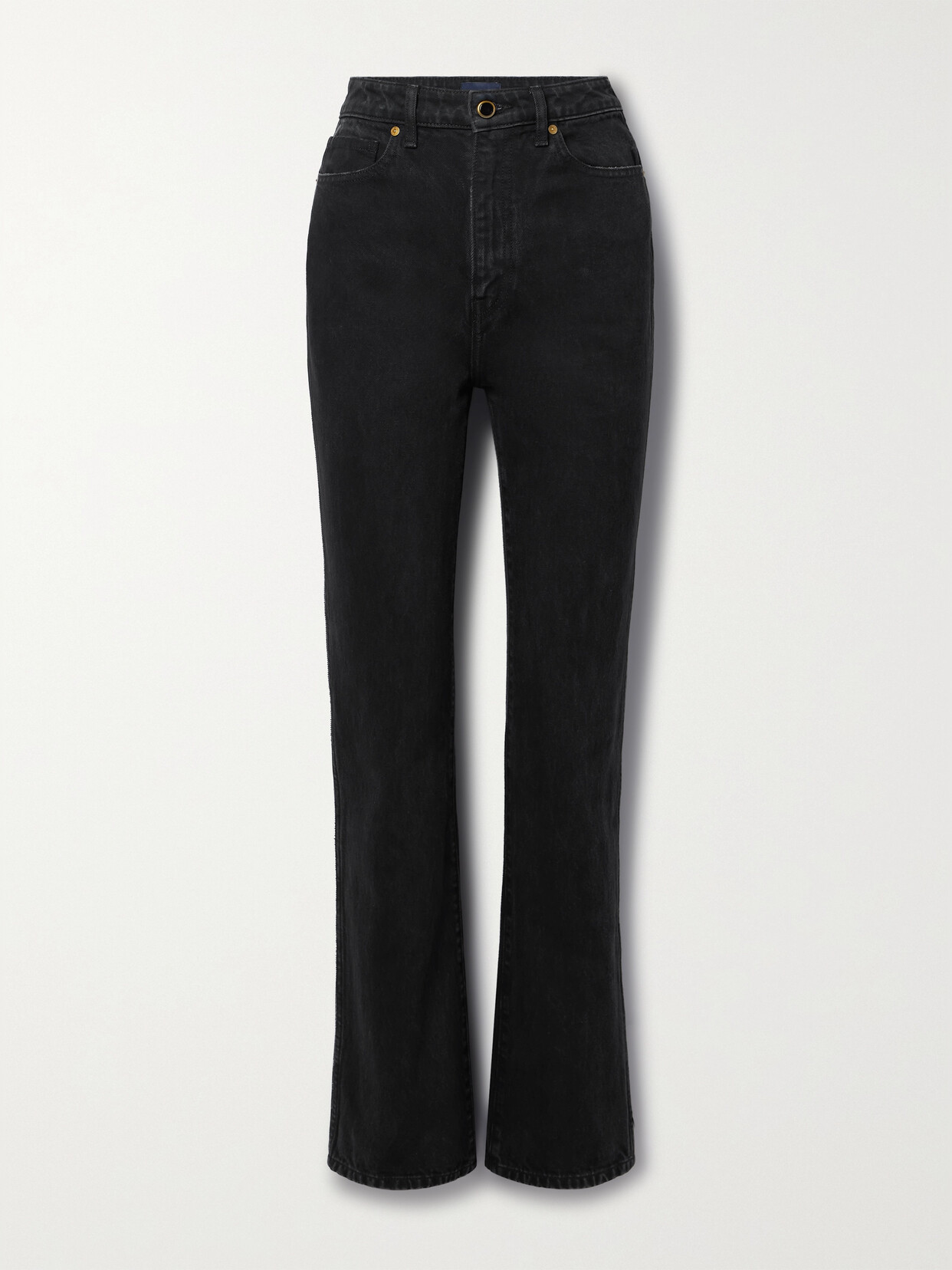 Shop Khaite Danielle High-rise Slim-leg Jeans In Black