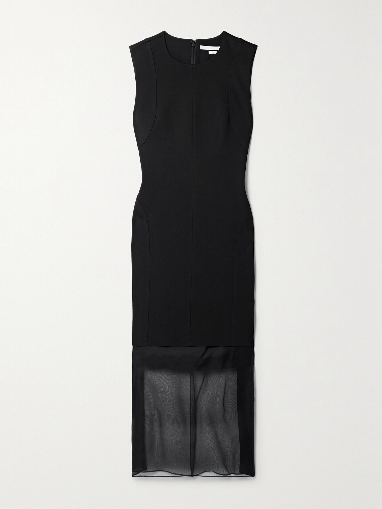 Shop Jason Wu Collection Silk-trimmed Crepe Midi Dress In Black