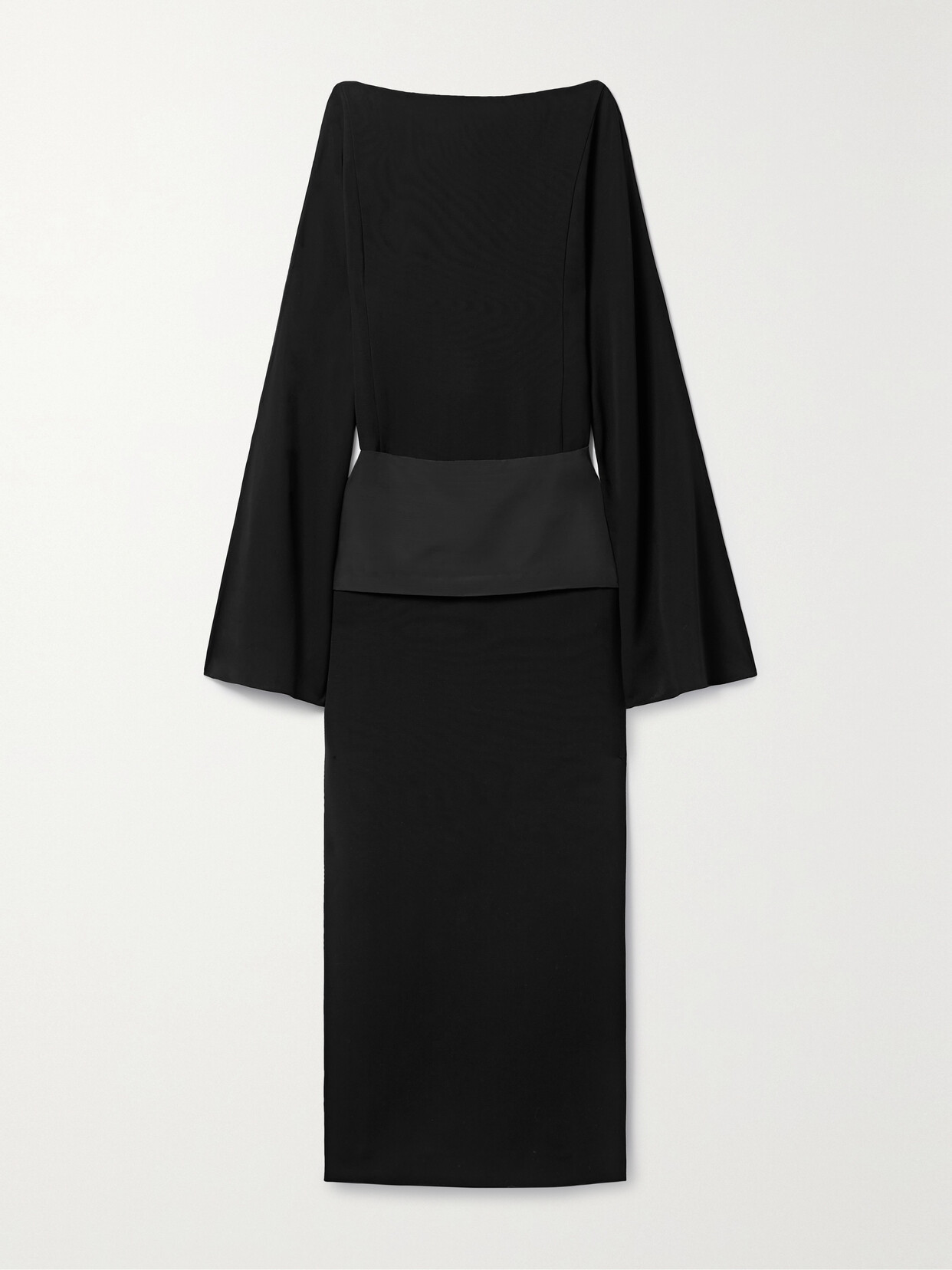 Khaite Nanette Faille-trimmed Crepe Maxi Dress - Black