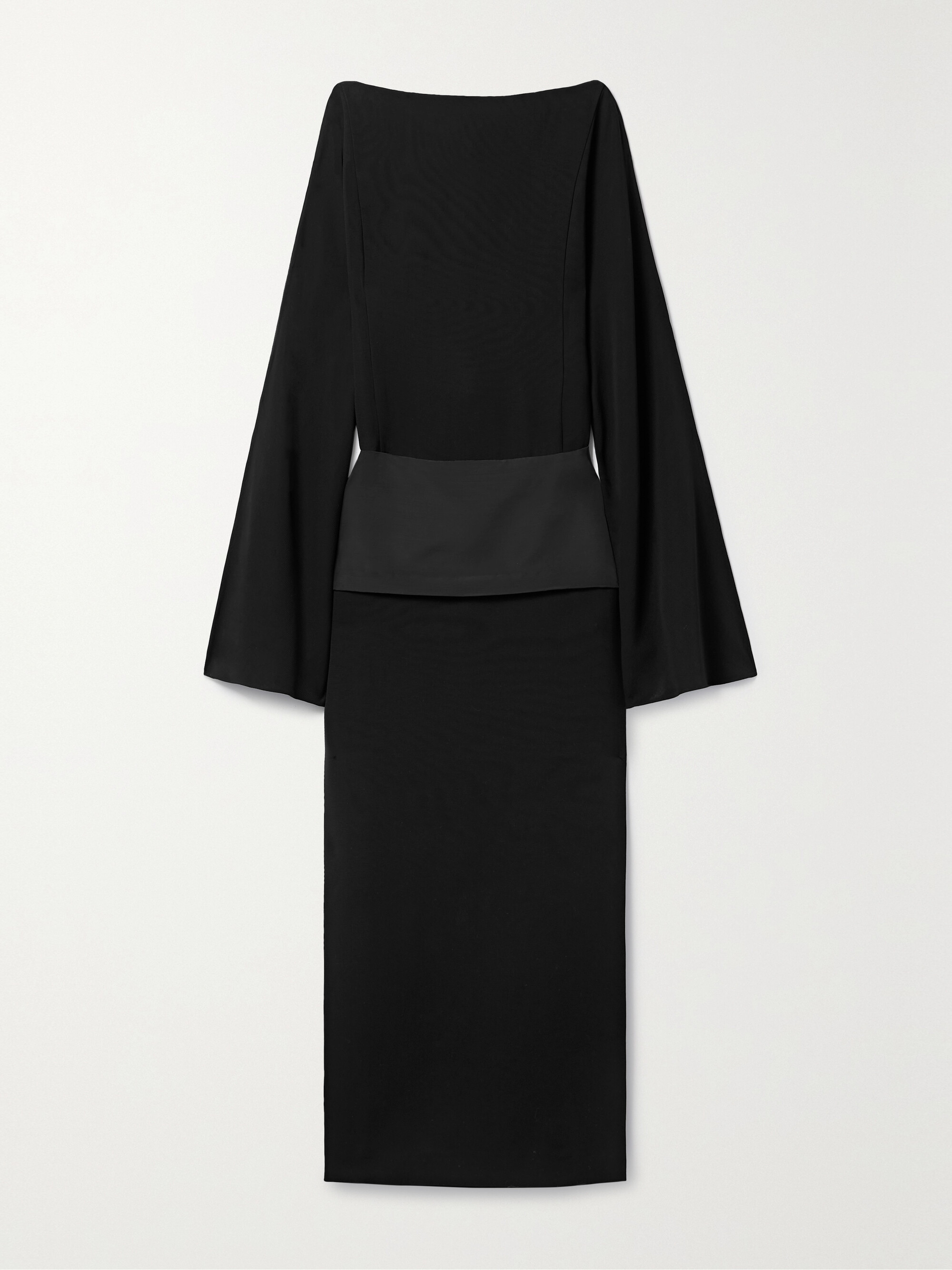 KHAITE Nanette faille-trimmed crepe maxi dress thumbnail