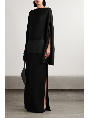 KHAITE Nanette faille-trimmed crepe maxi dress