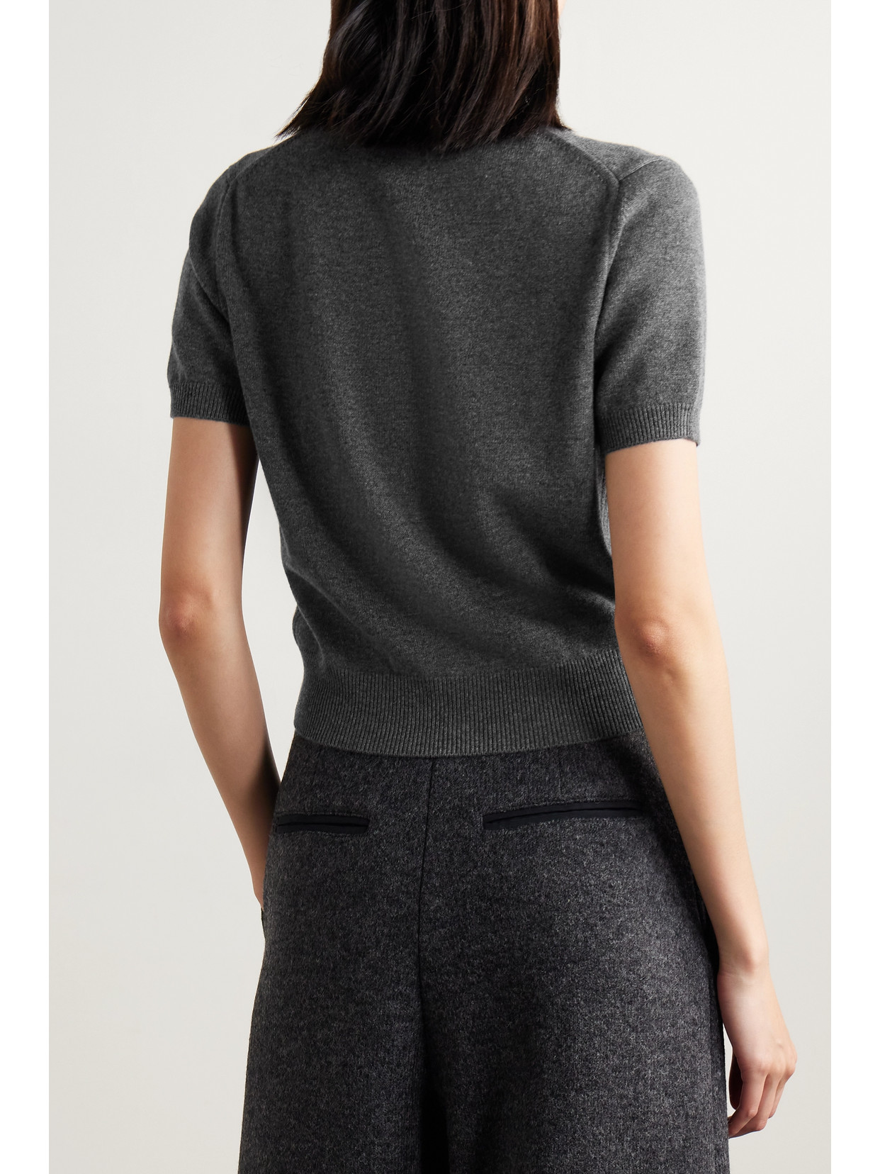 Shop Jason Wu Collection Embellished Wool And Cashmere-blend Sweater In Gray