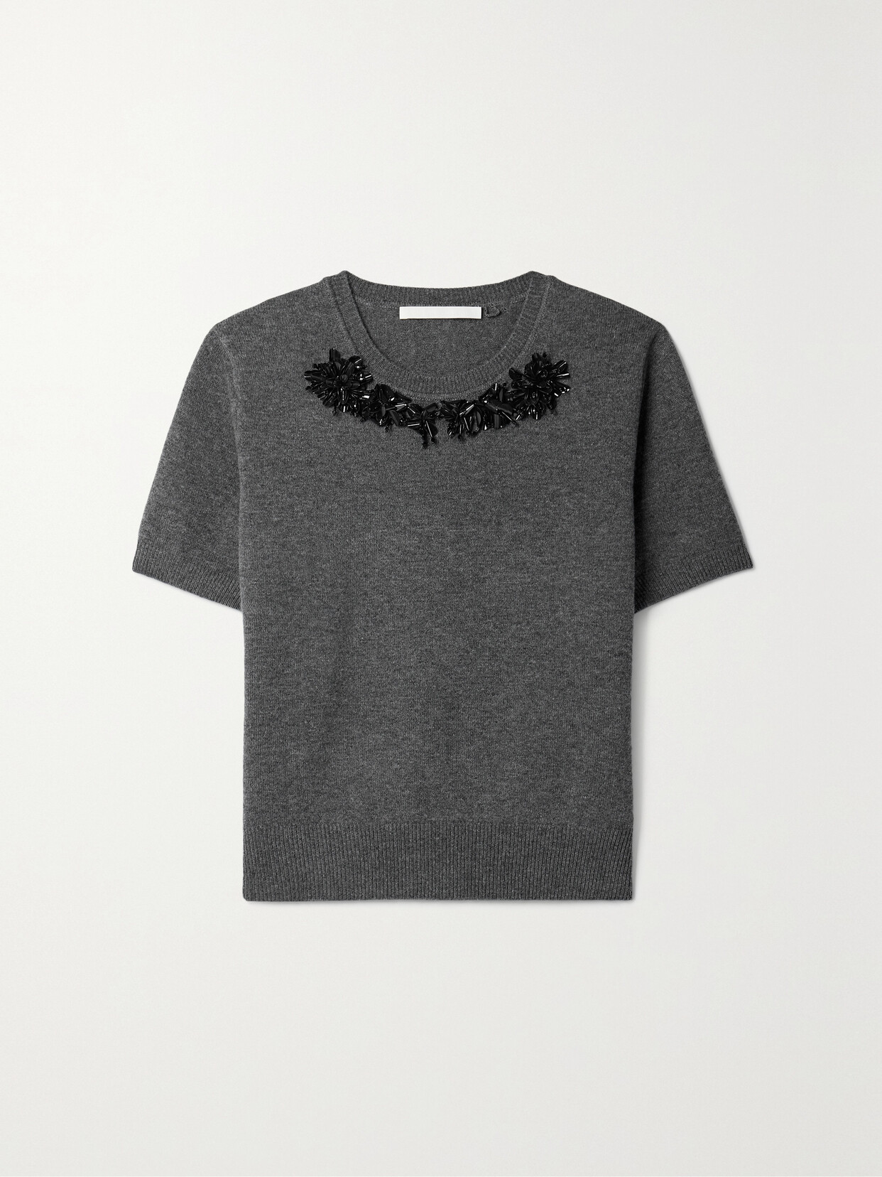 Jason Wu Collection Wool Cashmere Embellished Sweater In Grey Melanage