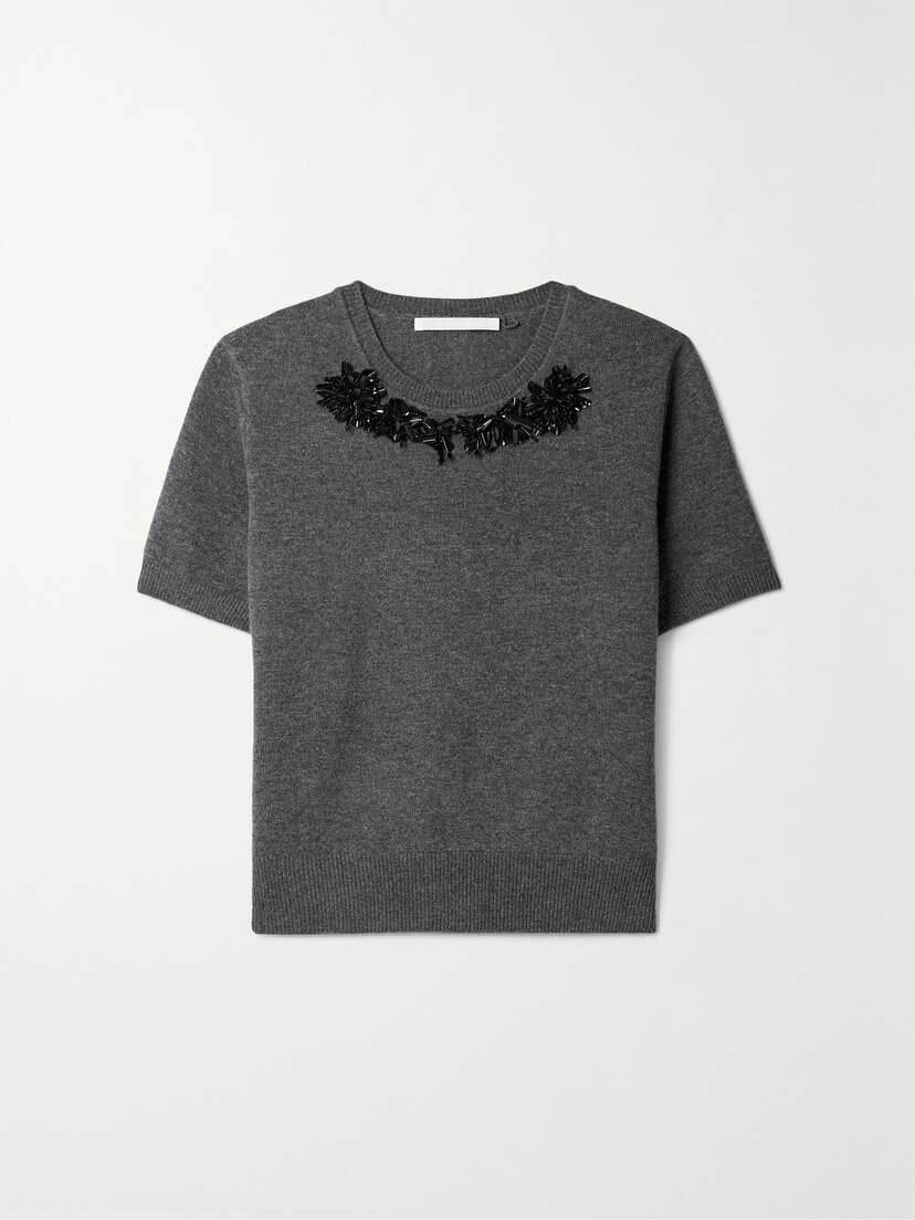 Jason Wu Collection Embellished Wool And Cashmere-blend Sweater