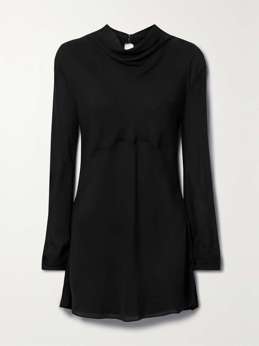 Khaite Vray Cutout Silk-georgette Top