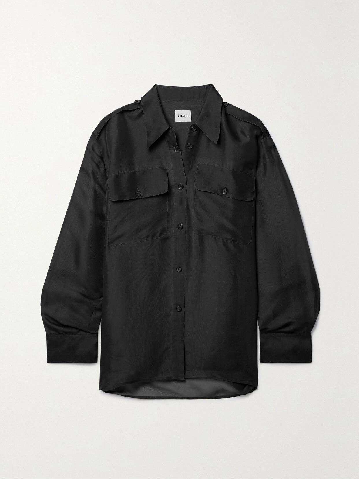 Shop Khaite Missa Oversized Silk-organza Shirt In Black