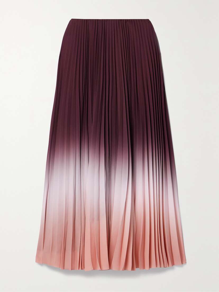 Jason Wu Collection Dégradé Pleated Crepe Midi Skirt