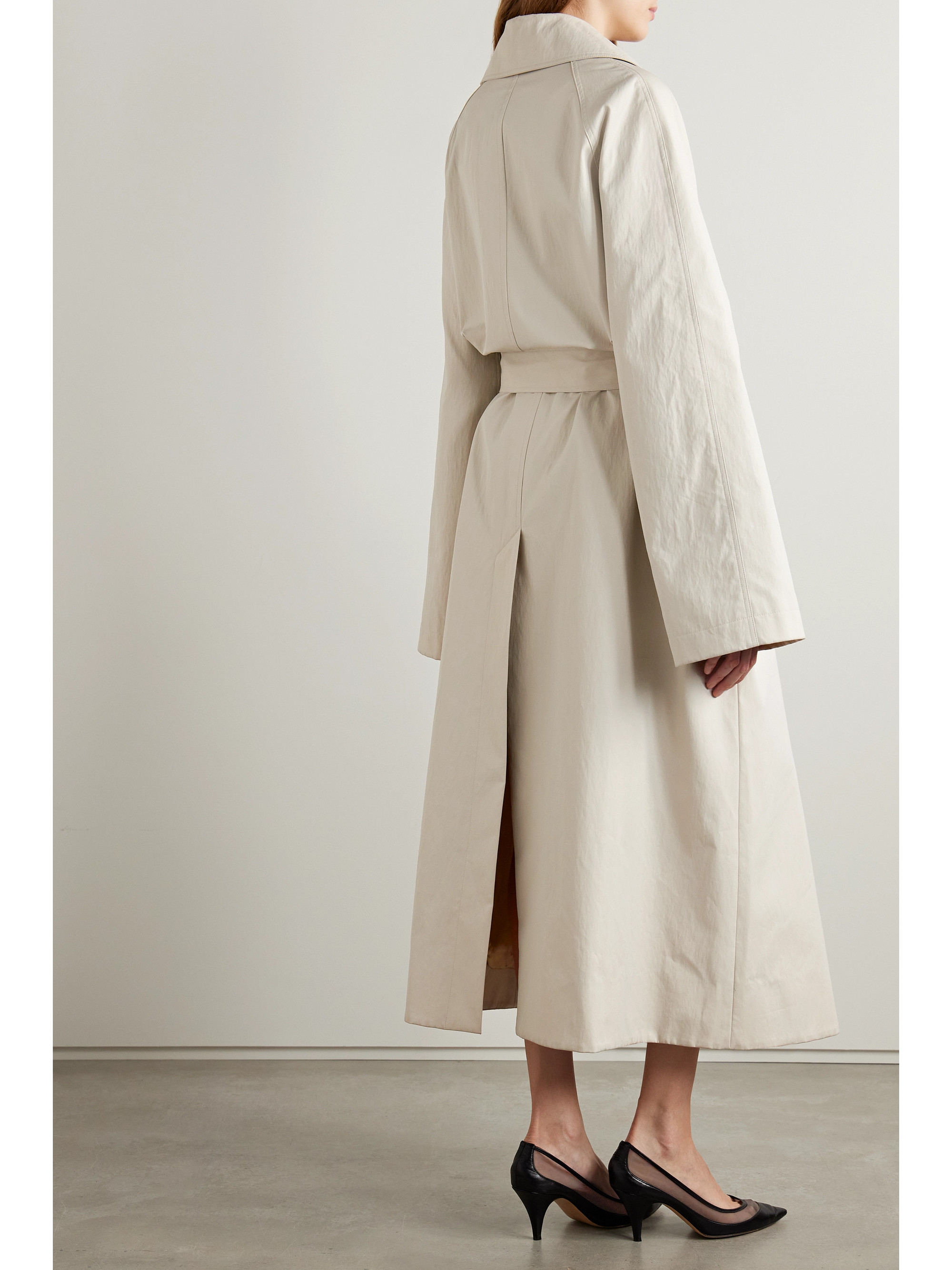 KHAITE Minnie belted cotton-blend twill trench coat