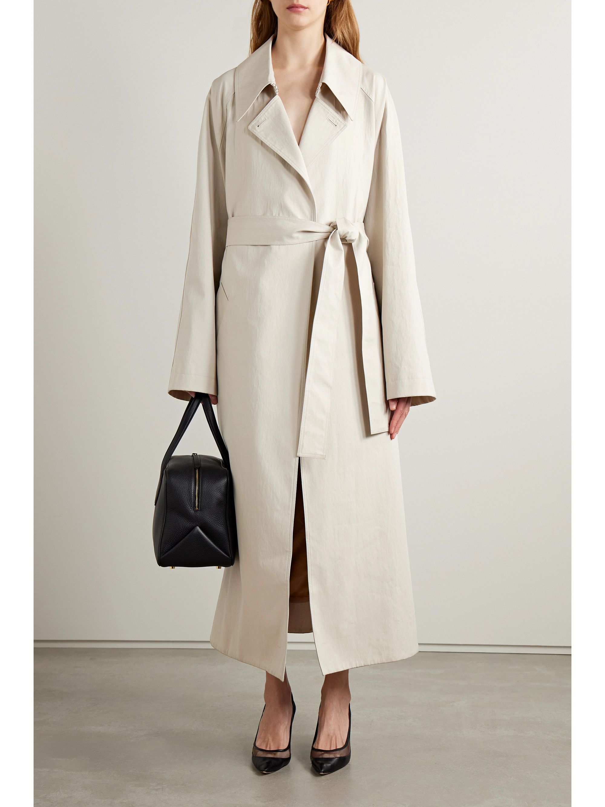 KHAITE Minnie belted cotton-blend twill trench coat