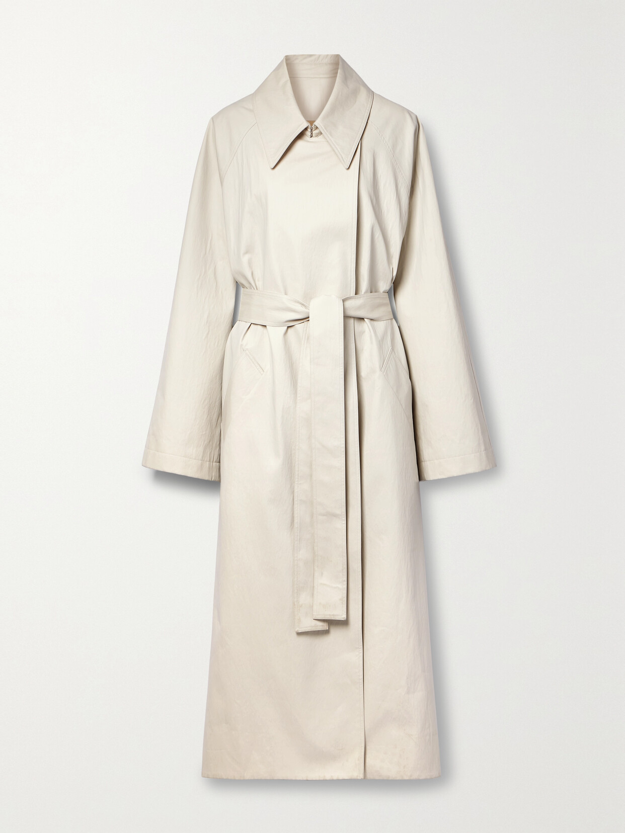 Khaite Minnie Belted Cotton-blend Twill Trench Coat In Ecru