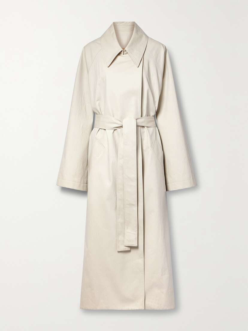 Khaite — Minnie belted cotton-blend twill trench coat