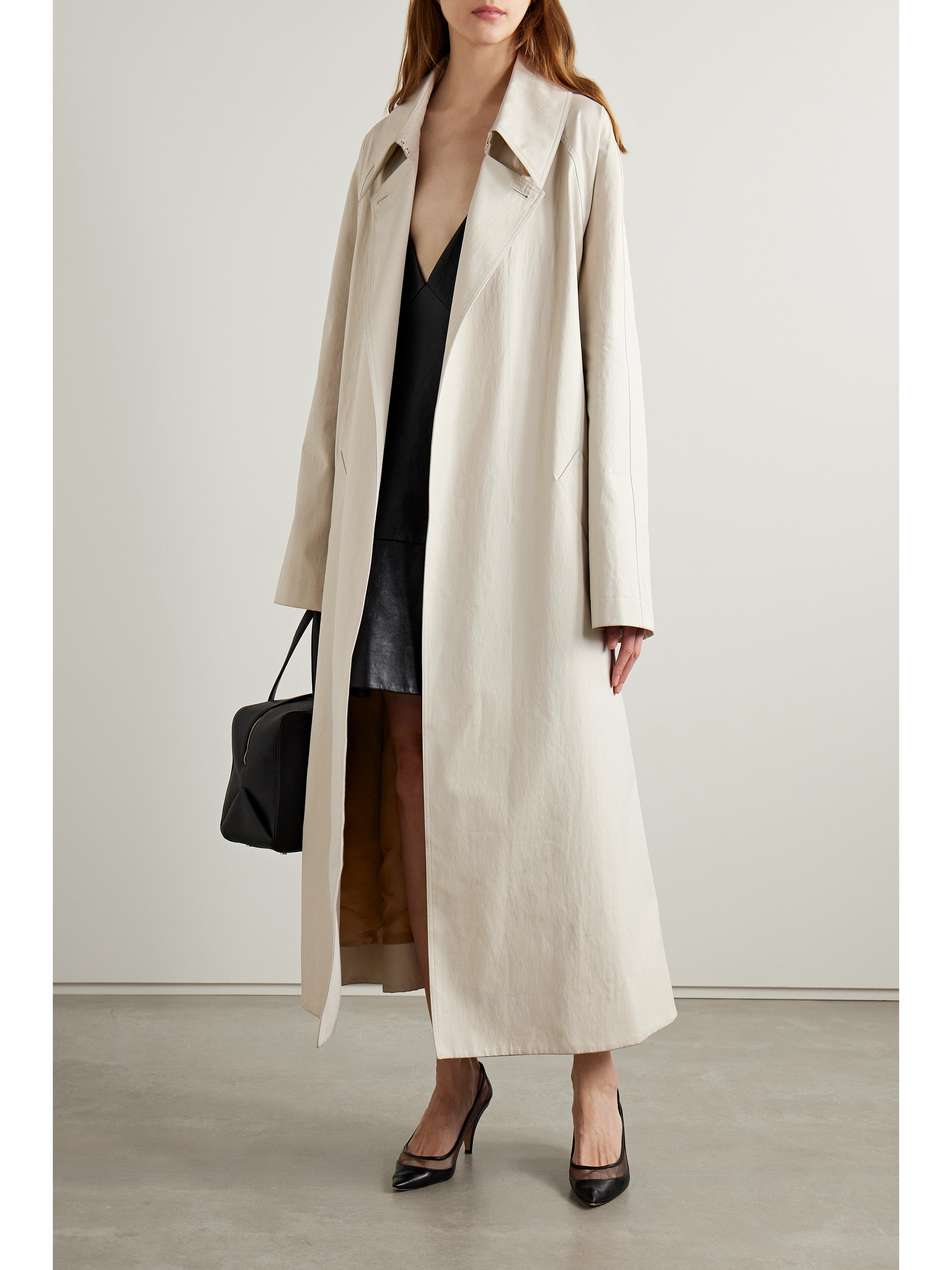 KHAITE Minnie belted cotton-blend twill trench coat