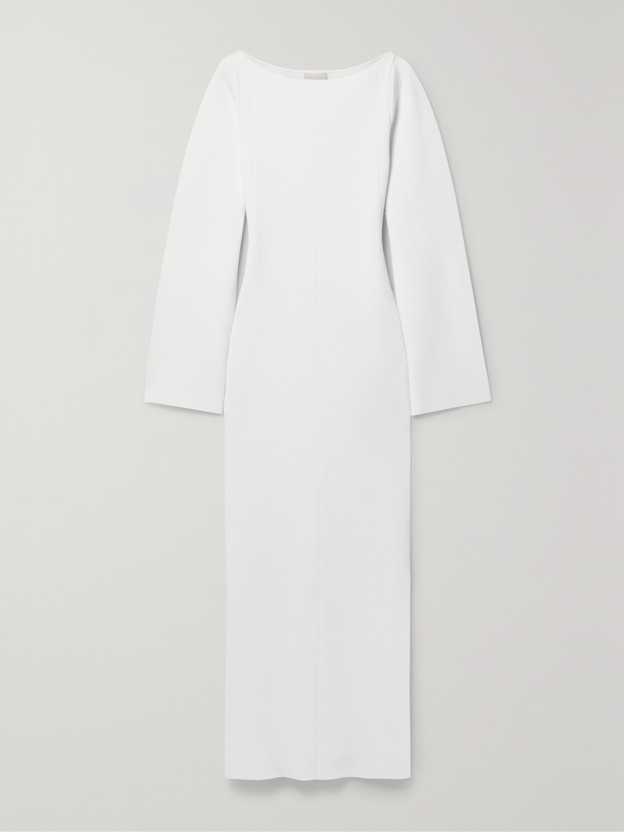 Khaite Alta Ribbed-knit Maxi Dress In White