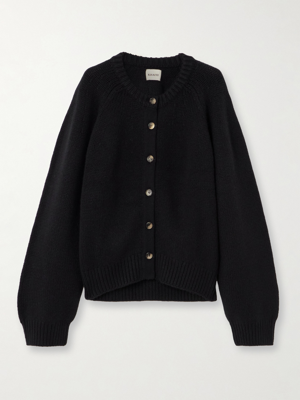 Shop Khaite Emili Cashmere Cardigan In Black