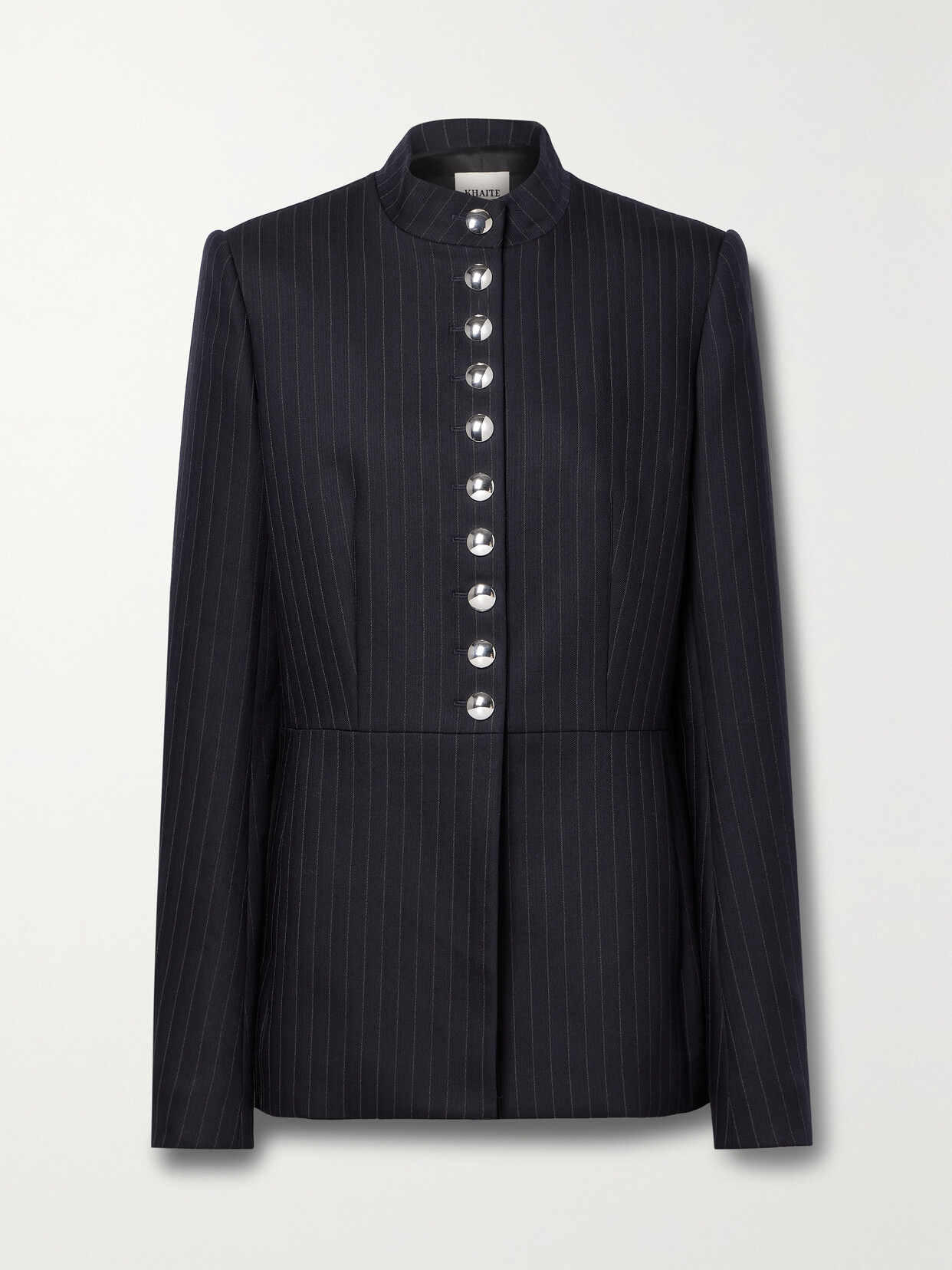 KHAITE SAMUEL PINSTRIPED WOOL-BLEND JACKET