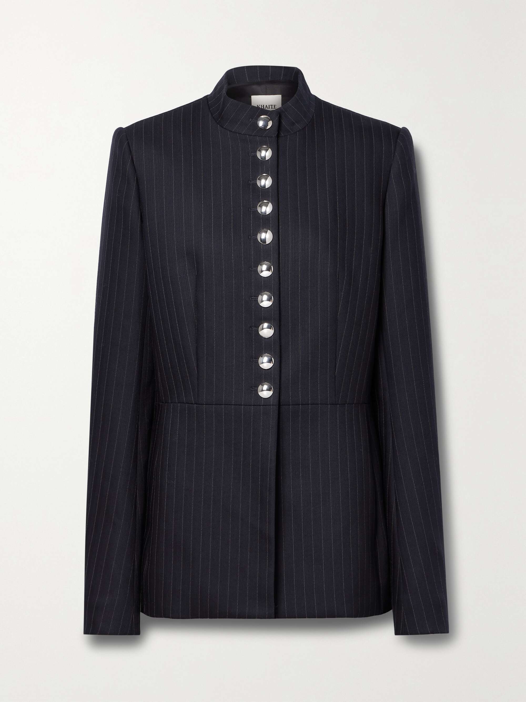 KHAITE Samuel pinstriped wool-blend jacket | NET-A-PORTER