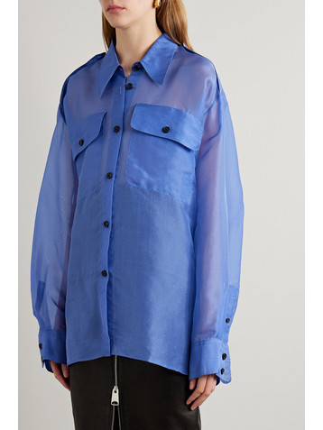 KHAITE Missa oversized silk-organza shirt