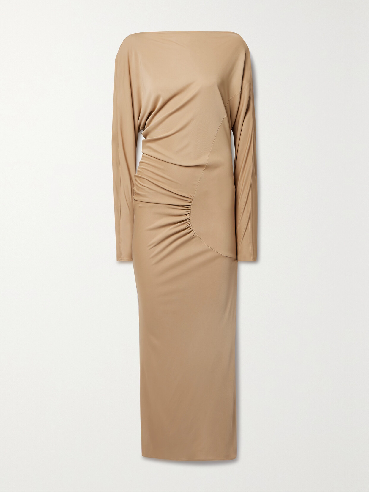 Khaite - Oron Gathered Stretch-jersey Gown - Brown