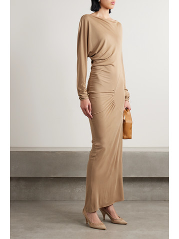 KHAITE Oron gathered stretch-jersey gown