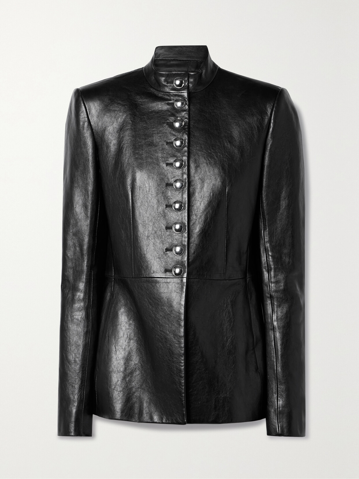 Khaite Samuel Paneled Leather Jacket In Black