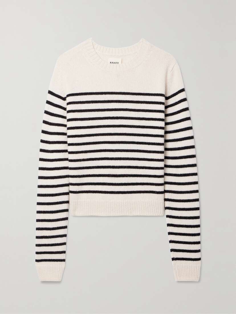 Khaite Diletta Striped Cashmere Sweater
