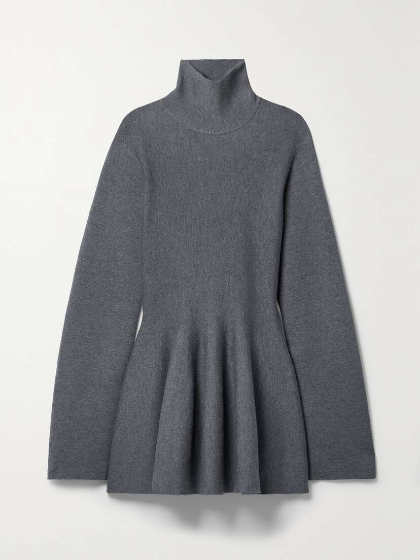 Khaite Clarice Merino Wool-blend Turtleneck Mini Dress - x large