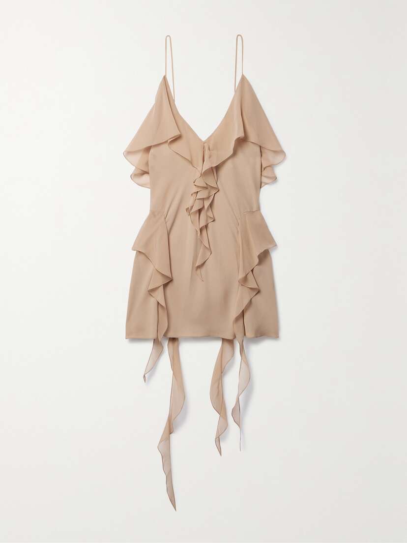 Khaite Piet Ruffled Silk-georgette Camisole