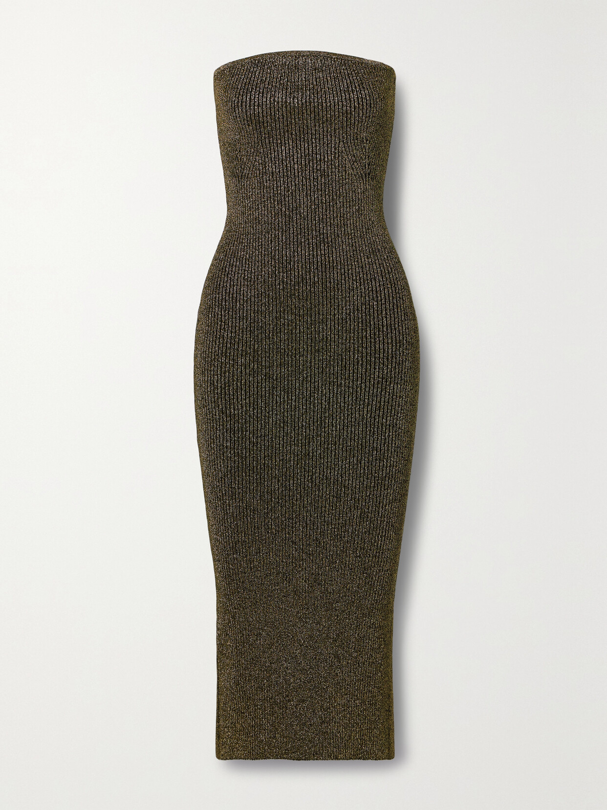 Khaite Rumer Midi Dress In Gold