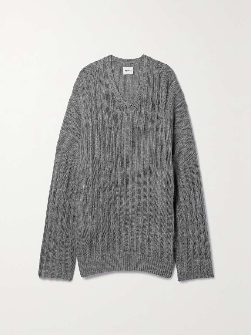 Khaite Maddox Oversized Ribbed Cashmere Sweater
