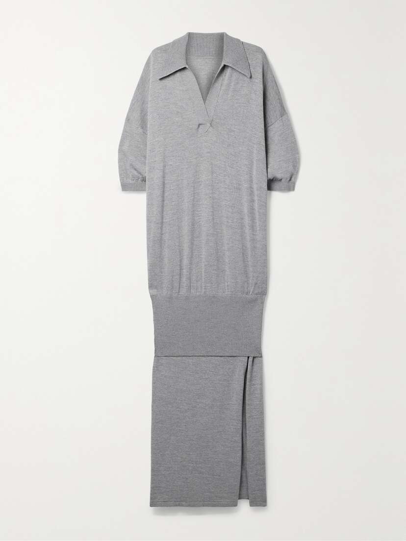 Khaite — Rue layered merino wool-blend maxi dress