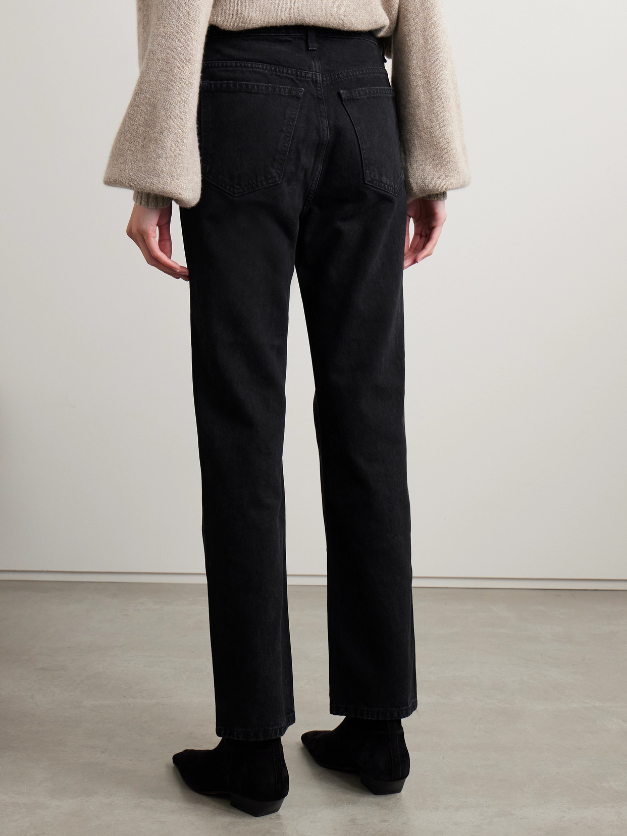 Khaite Dark Grey Cotton Denim Jeans In Black