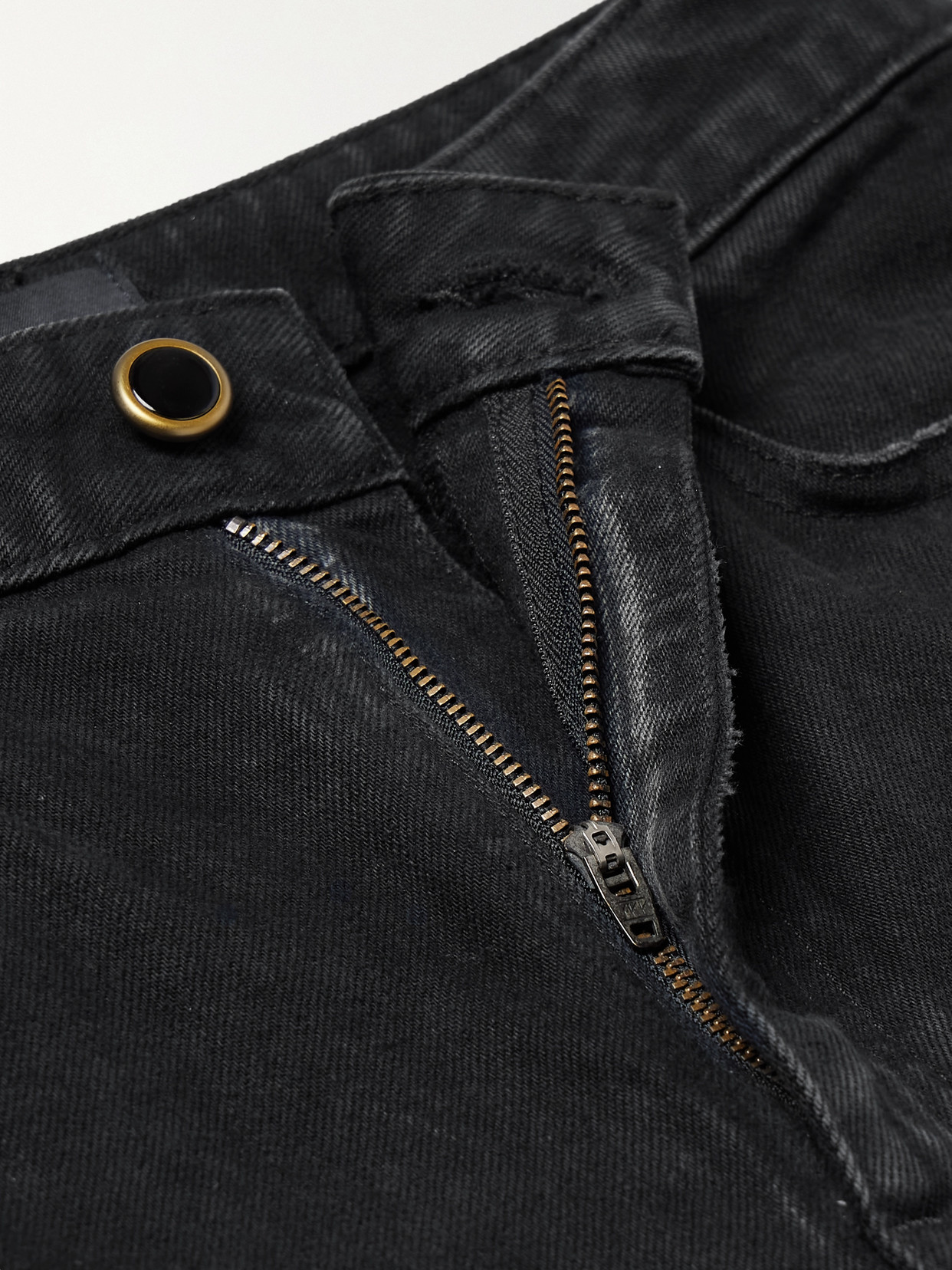 Khaite Dark Grey Cotton Denim Jeans In Black