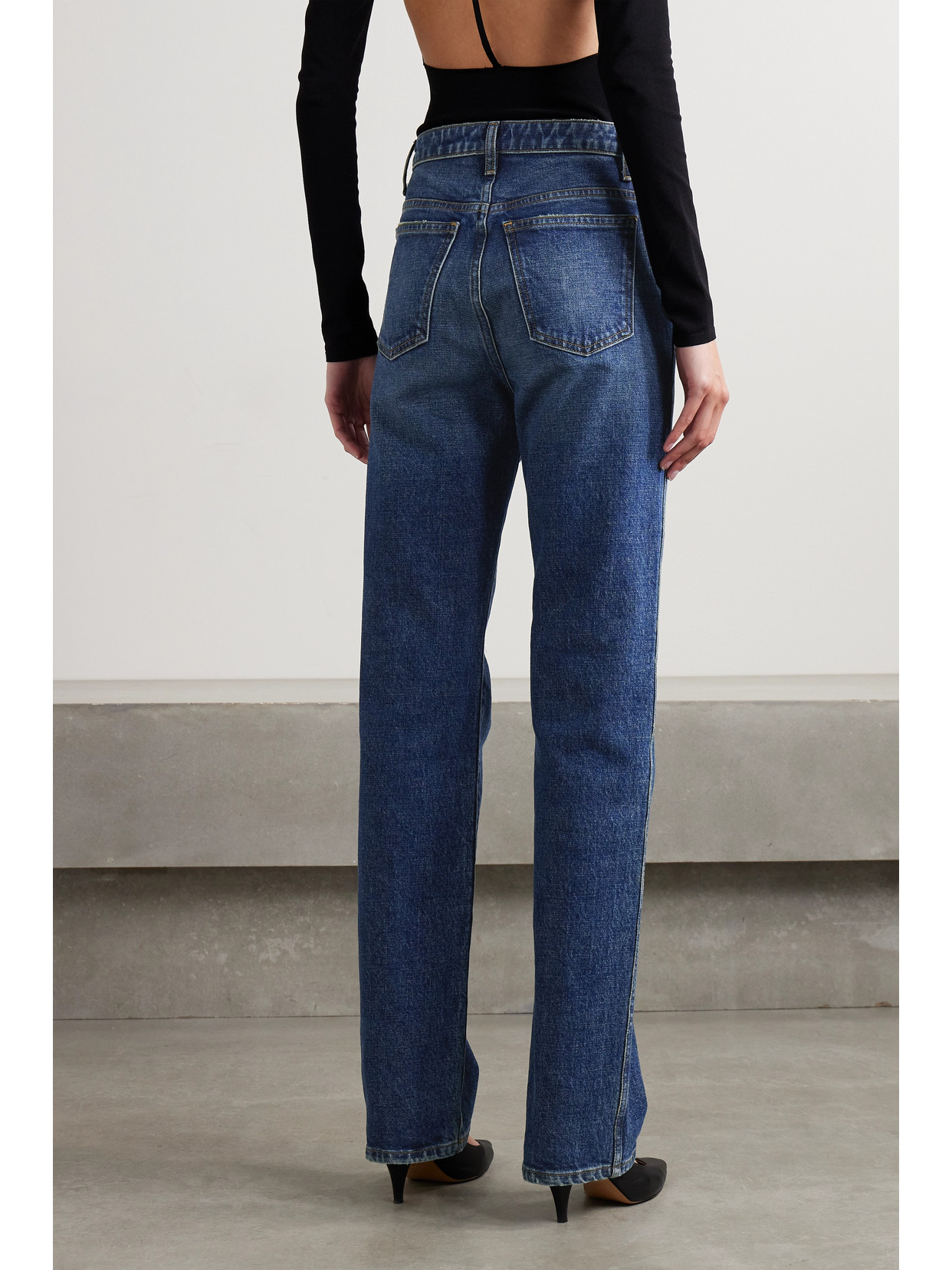 Shop Khaite Danielle High-rise Slim-leg Jeans In Blue