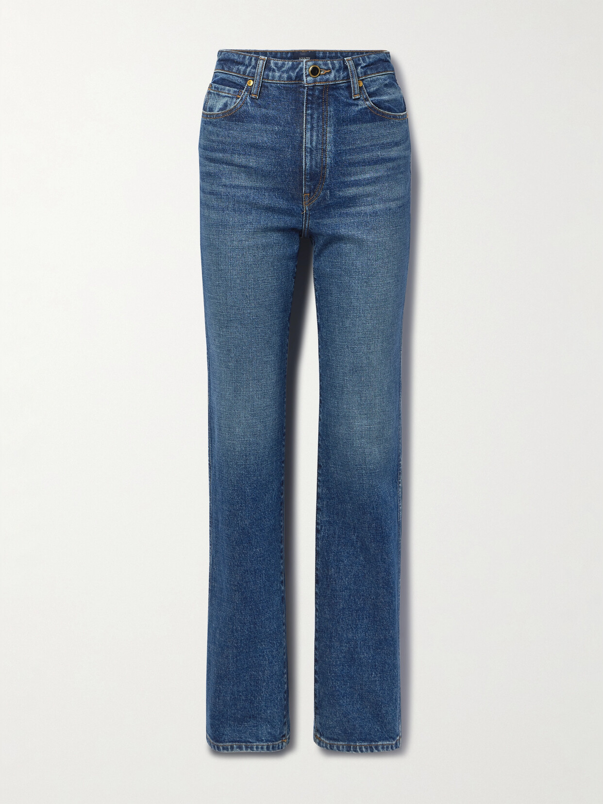 Shop Khaite Danielle High-rise Slim-leg Jeans In Blue