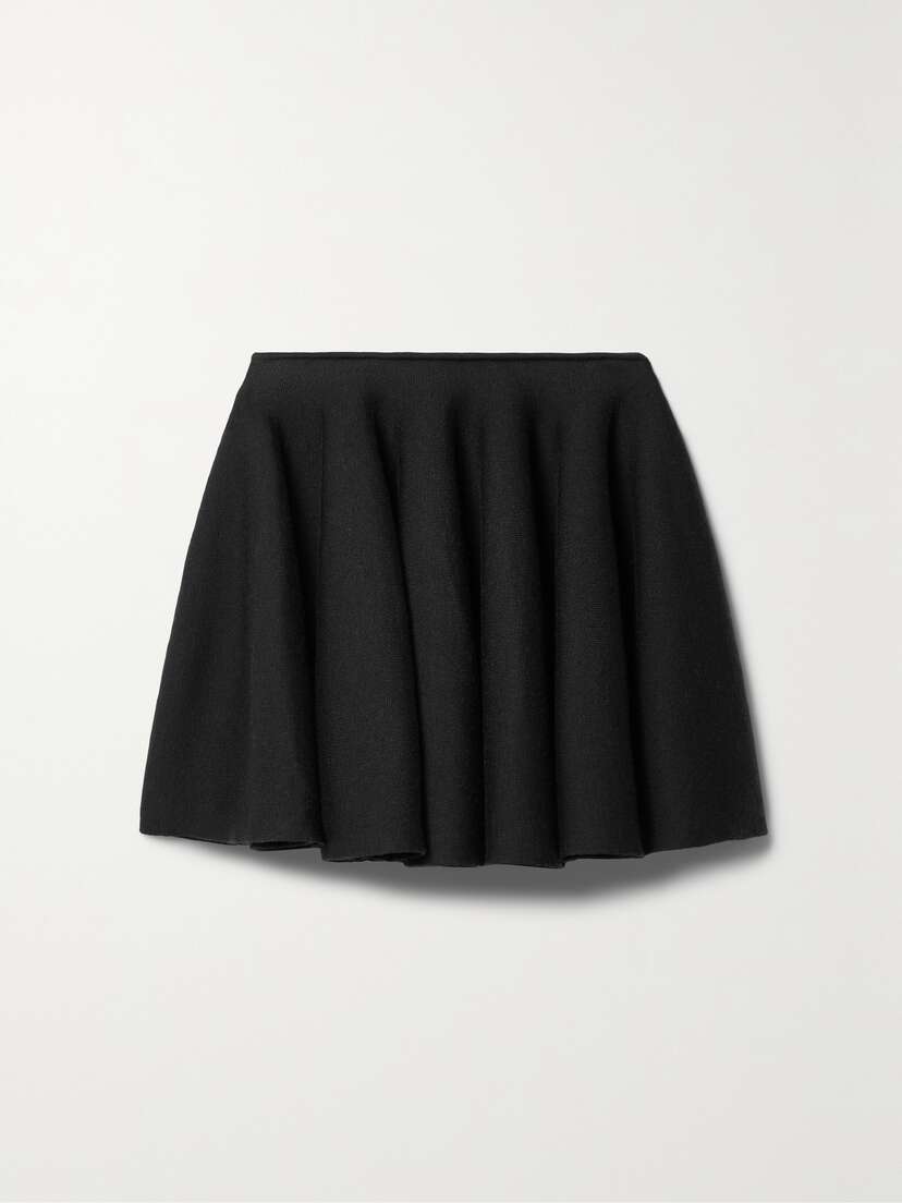 Khaite Ulli Pleated Wool-blend Mini Skirt