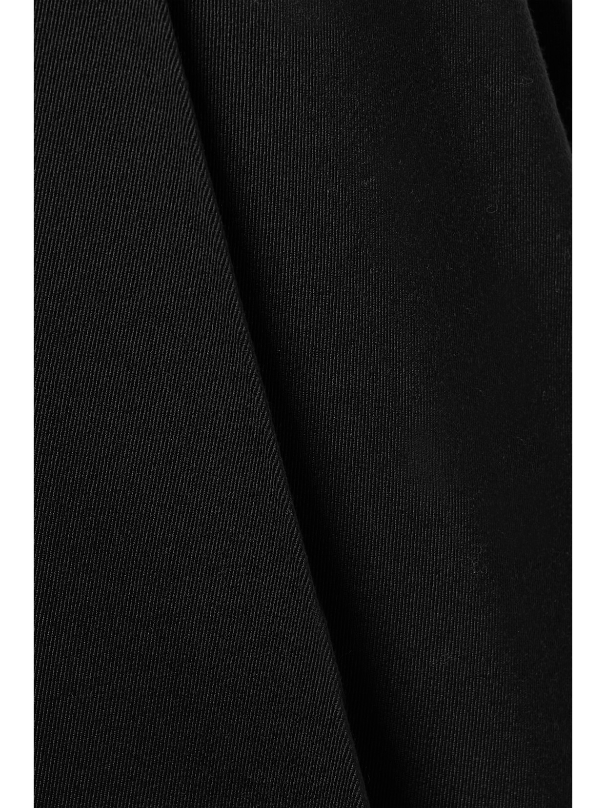 Shop Khaite Ashford Pleated Wool-blend Twill Tapered Pants In Black