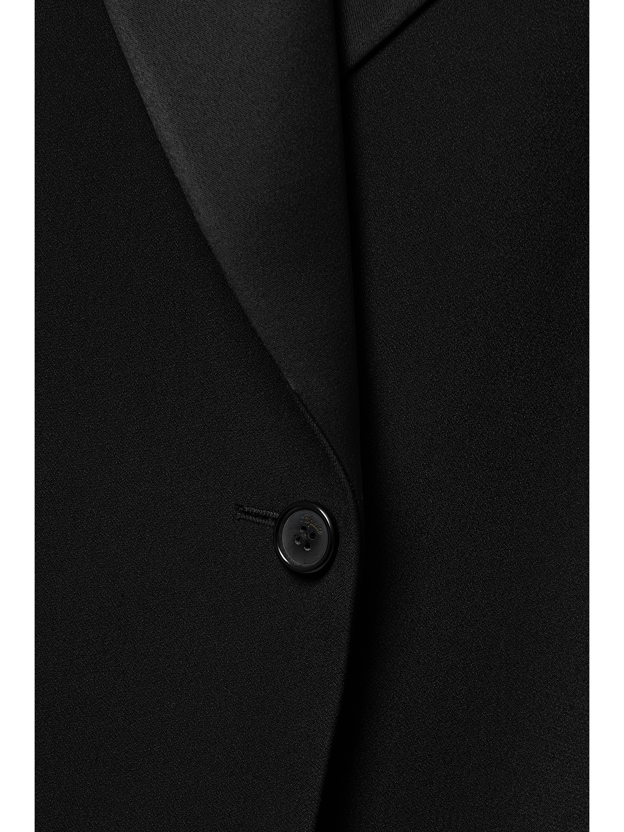KHAITE Raymond cropped satin-trimmed crepe blazer