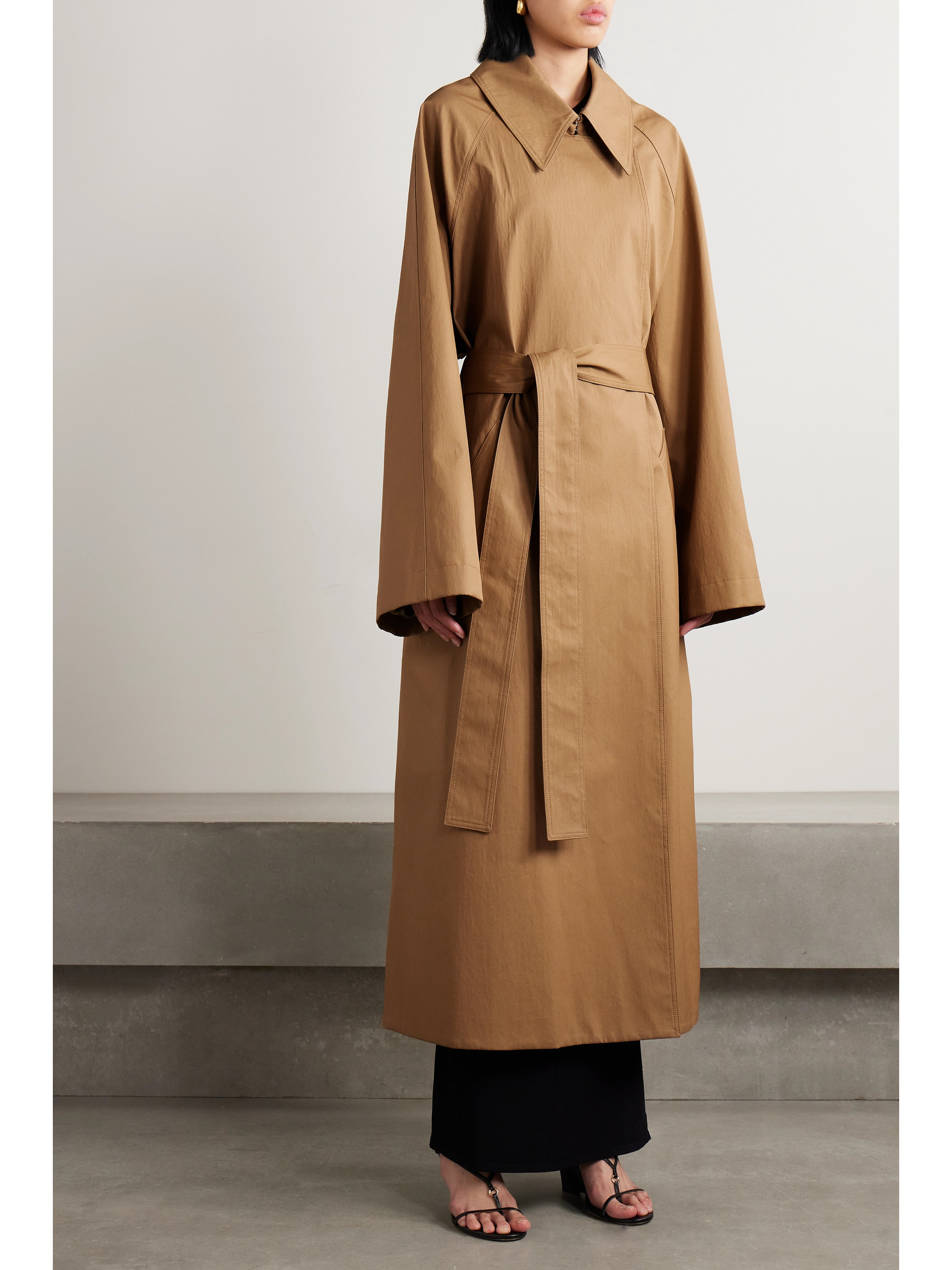 KHAITE Minnie belted cotton-blend twill trench coat