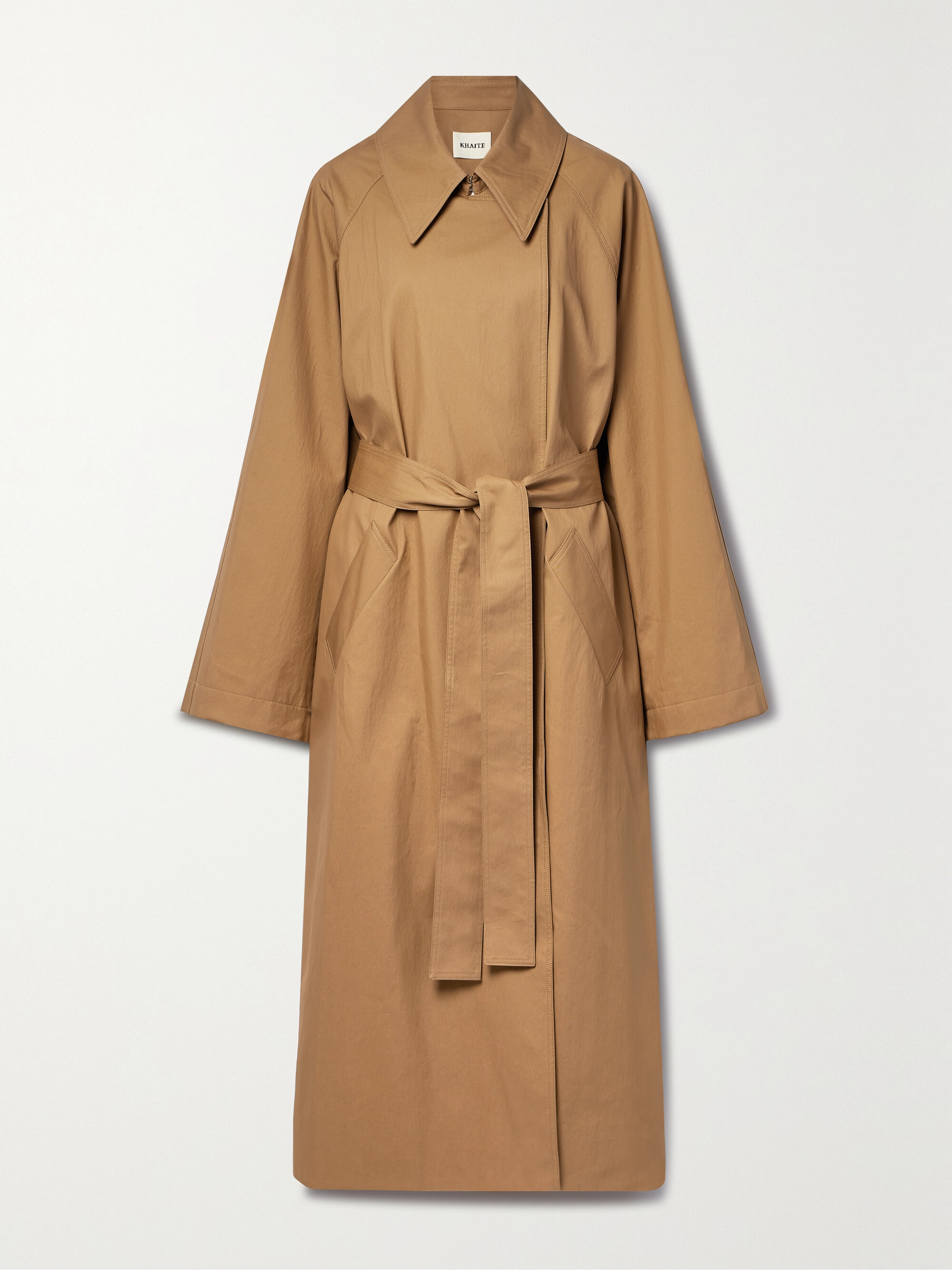KHAITE Minnie belted cotton-blend twill trench coat