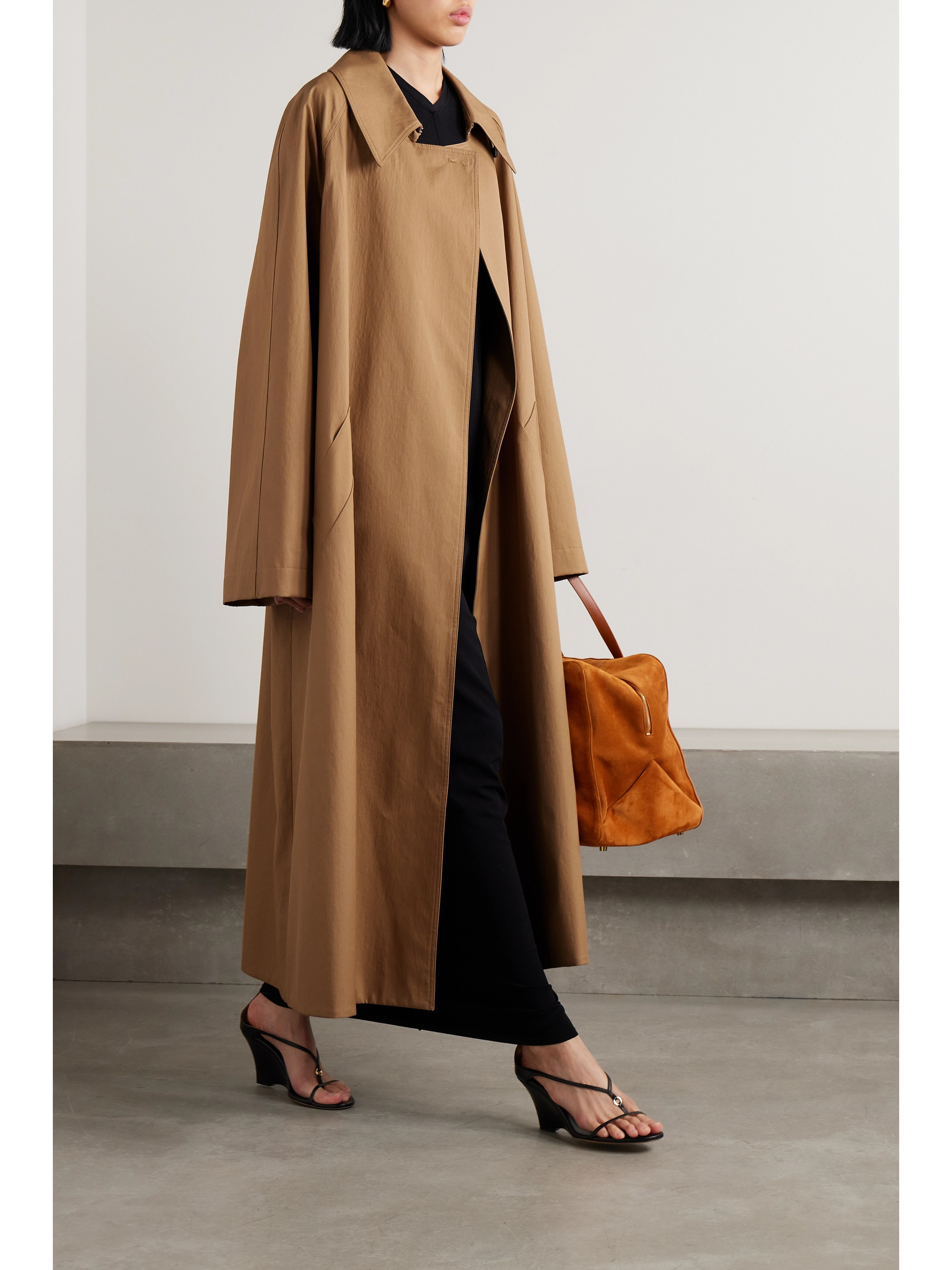 KHAITE Minnie belted cotton-blend twill trench coat