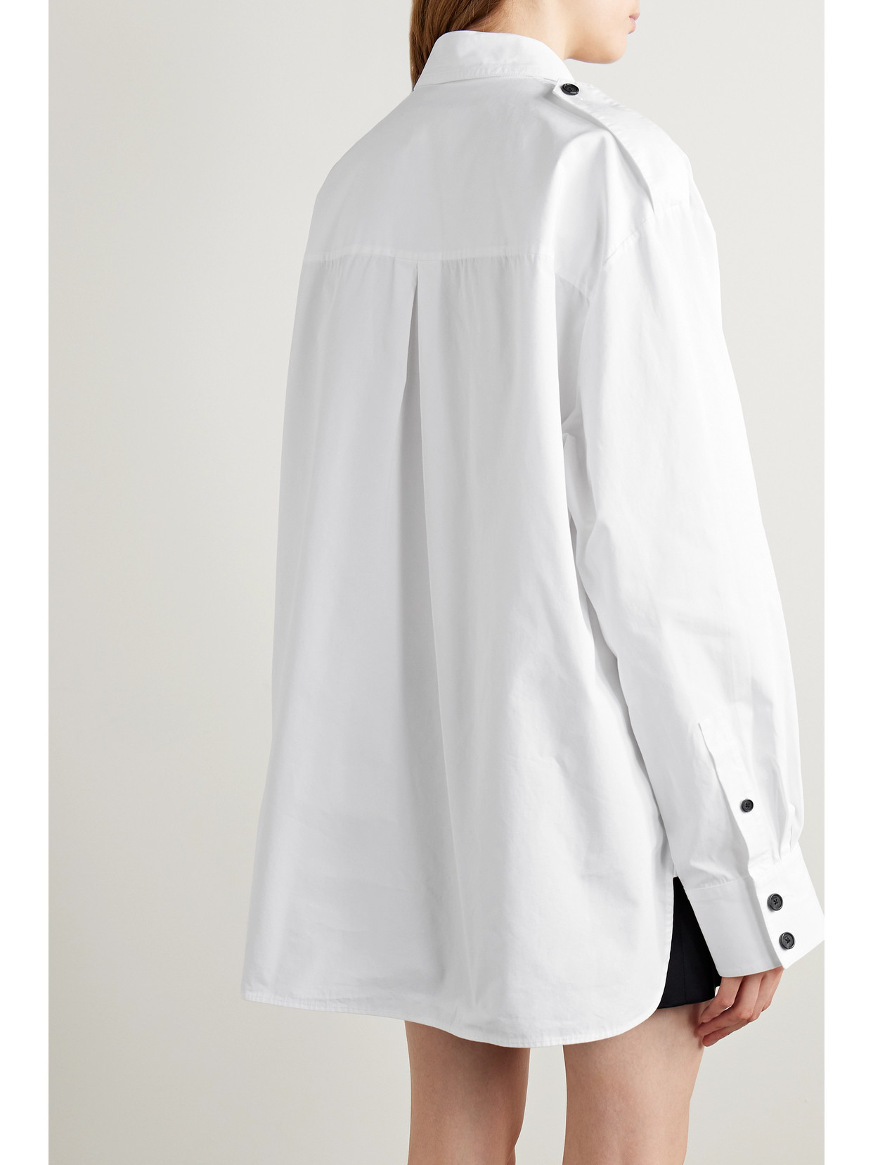 Shop Khaite Missa Oversized Cotton-poplin Shirt In White