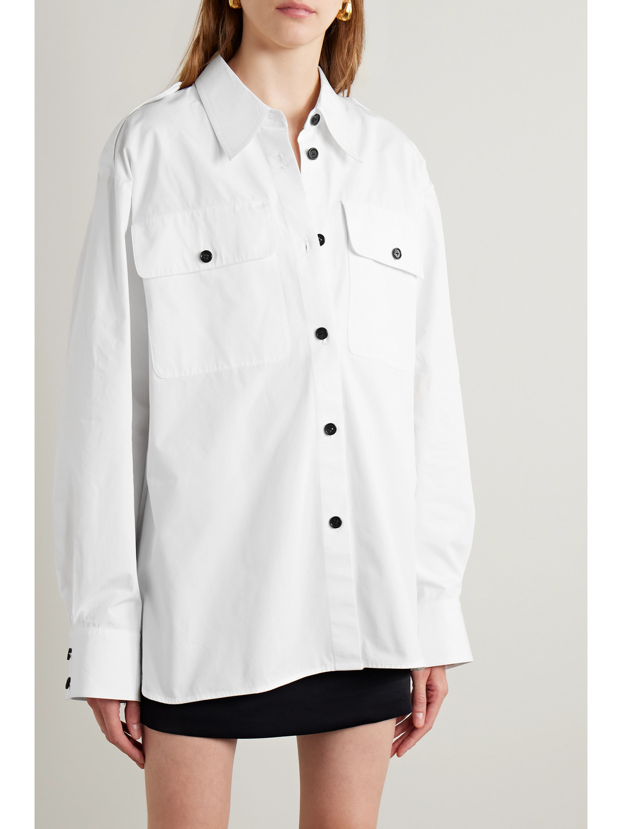 Khaite Missa Oversized Cotton-poplin Shirt In White