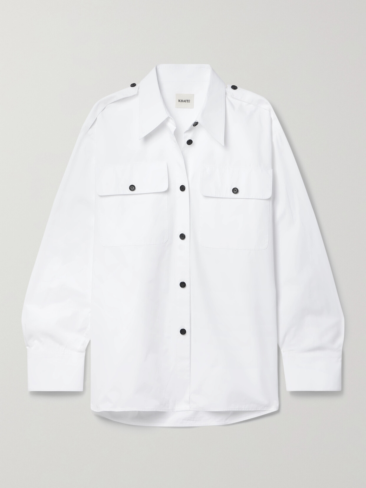 Khaite Missa Oversized Cotton-poplin Shirt In White