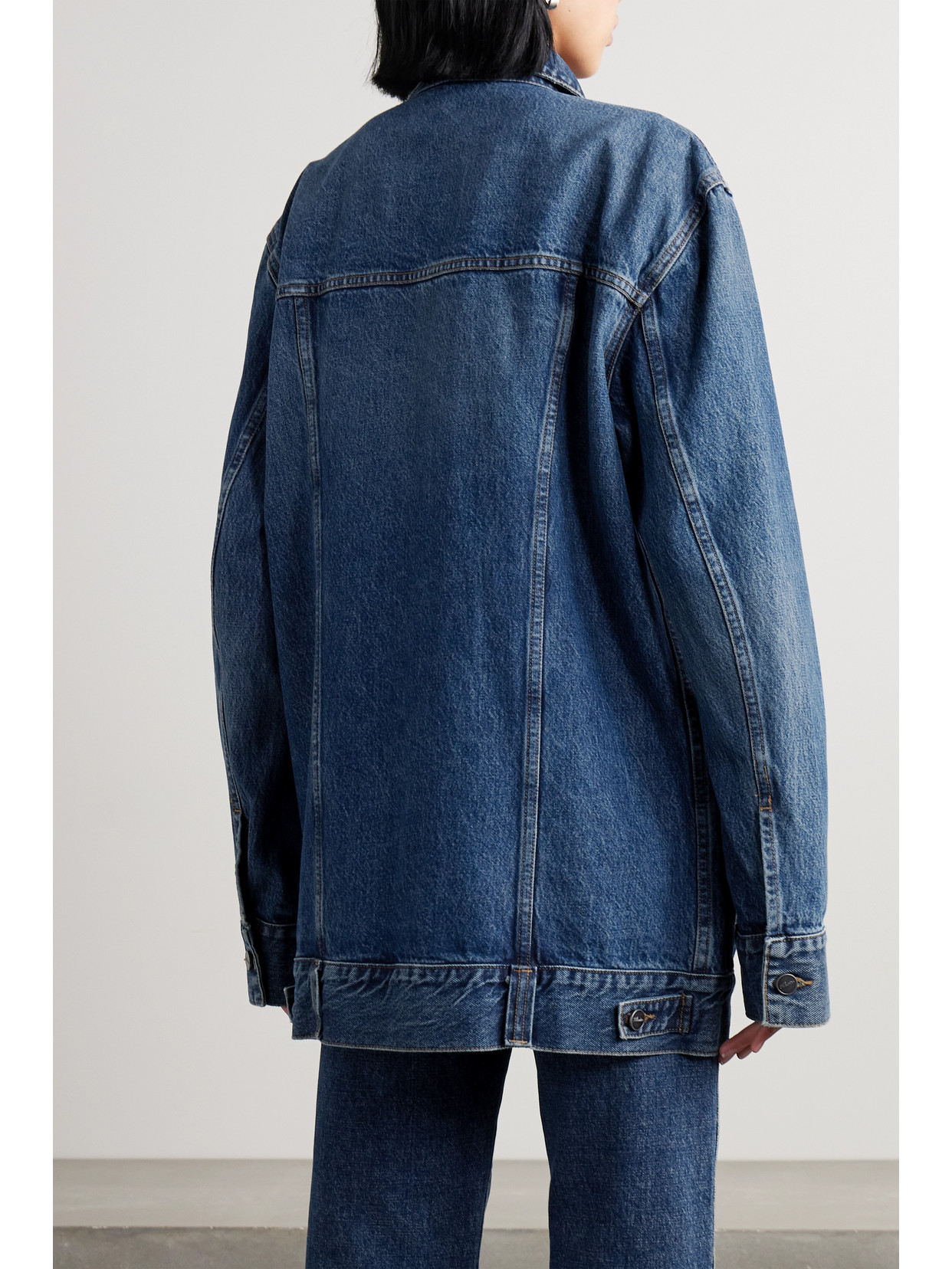 Shop Khaite Ross Oversized Denim Jacket In Blue